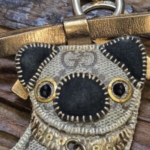 Authentic Gucci GG Plus Guccioli Oliver Dog Pug Keychain Charm
