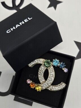 #166 - Chanel Brooch Coco Mark Rhinestone A19 S