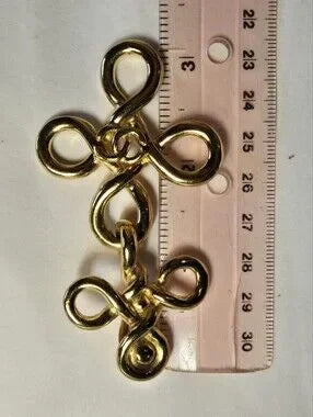 #152 CHANEL Gold Plated Earrings Clip/Vintage