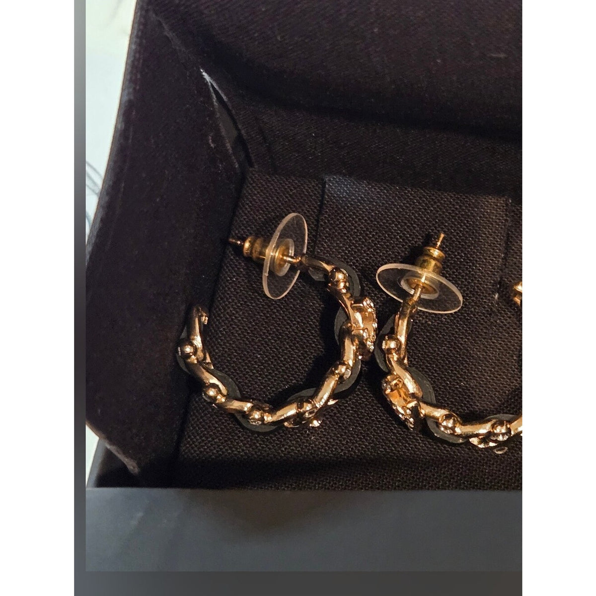 #197 - Chanel CC Hoop Earrings w/leather 2021