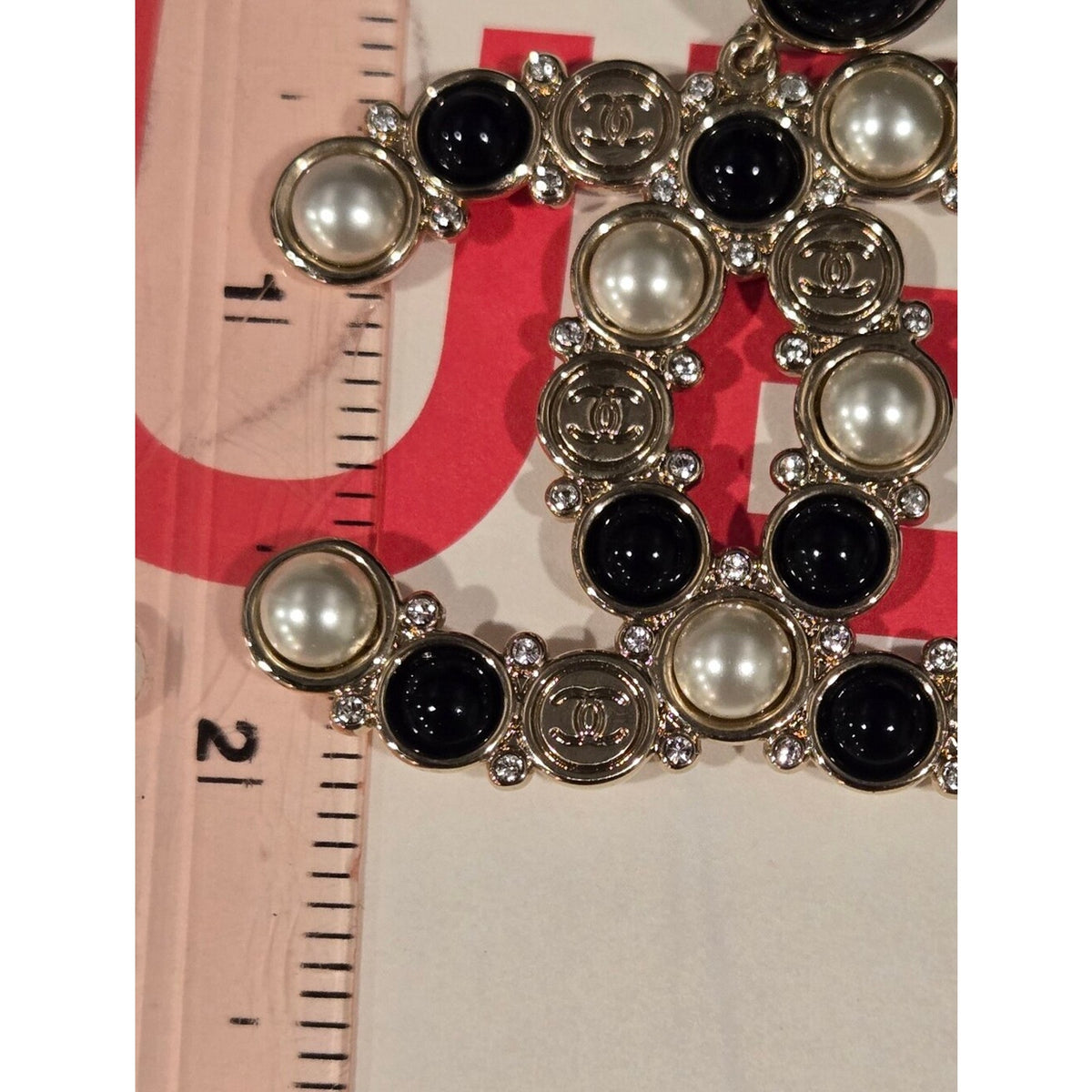 #200 - CHANEL B2019 Pearl & Strass CC Drop Earrings