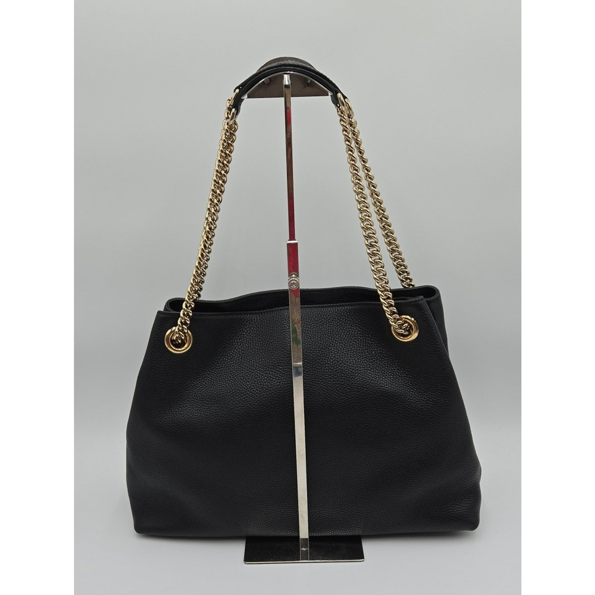 Gucci Interlocking G Soho Chain Tote Handbag, Leather, Black, 536196 - COA incl