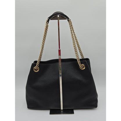 Gucci Interlocking G Soho Chain Tote Handbag, Leather, Black, 536196 - COA incl