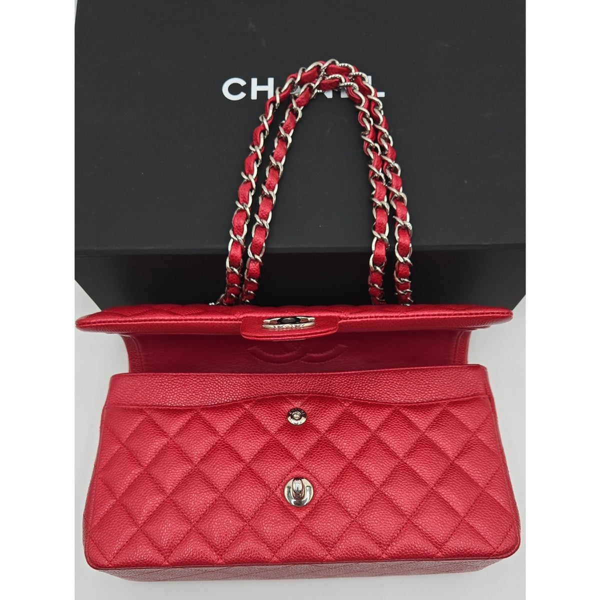Chanel Double Flap Caviar Mefium Silver Hardware SERIES 20