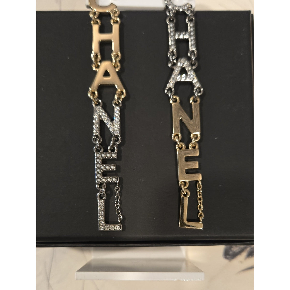 #202 - CHANEL B20 Pearl/Crystal Bright Young Things Earrings Gold Ruthenium