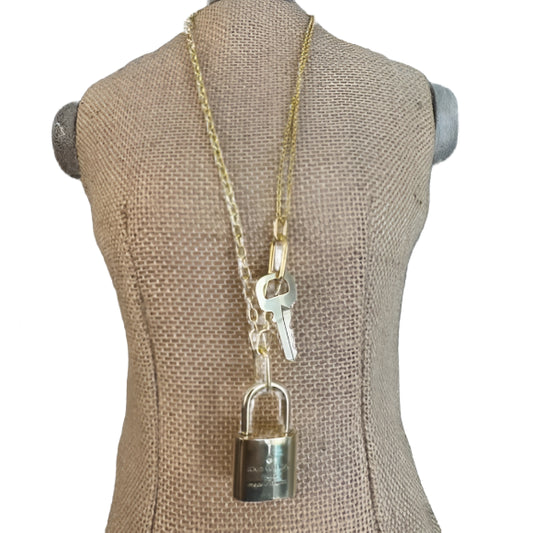 Pandora ME Double Link Chain Necklace & Louis Vuitton Lock/Key