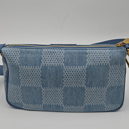 Loius Vuitton Denim Damier Limited Ed. Large Pouch - COA included