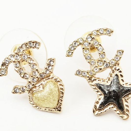 Chanel Earrings CHANEL CC/Coco/Heart/Star Gold A20