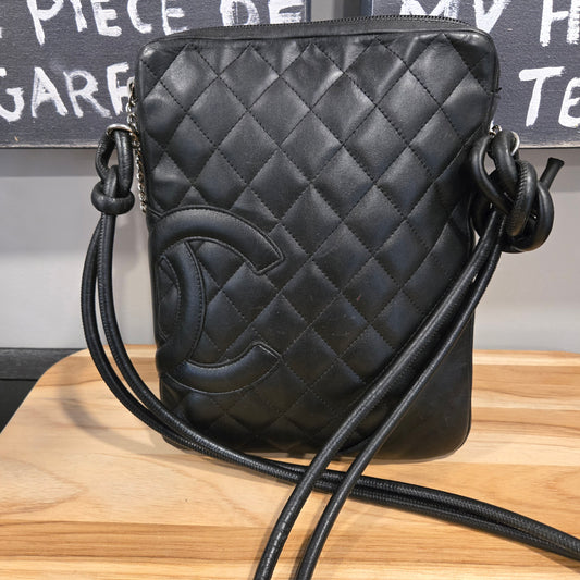 Chanel Black Calfskin Quilted Medium Cambon Crossbody