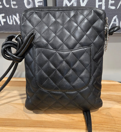 Chanel Black Calfskin Quilted Medium Cambon Crossbody