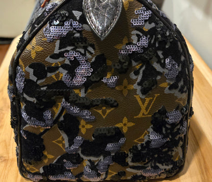 Louis Vuitton Speedy 30 Monogram FLEUR DE JAIS Sequins, COA Included