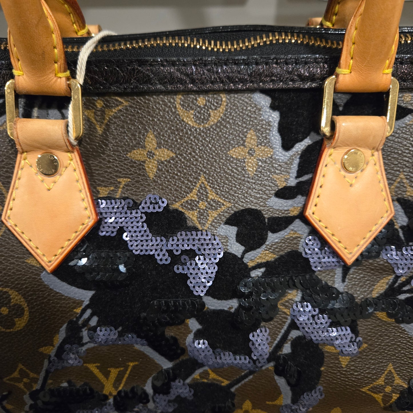 Louis Vuitton Speedy 30 Monogram FLEUR DE JAIS Sequins, COA Included