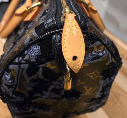 Louis Vuitton Speedy 30 Monogram FLEUR DE JAIS Sequins, COA Included