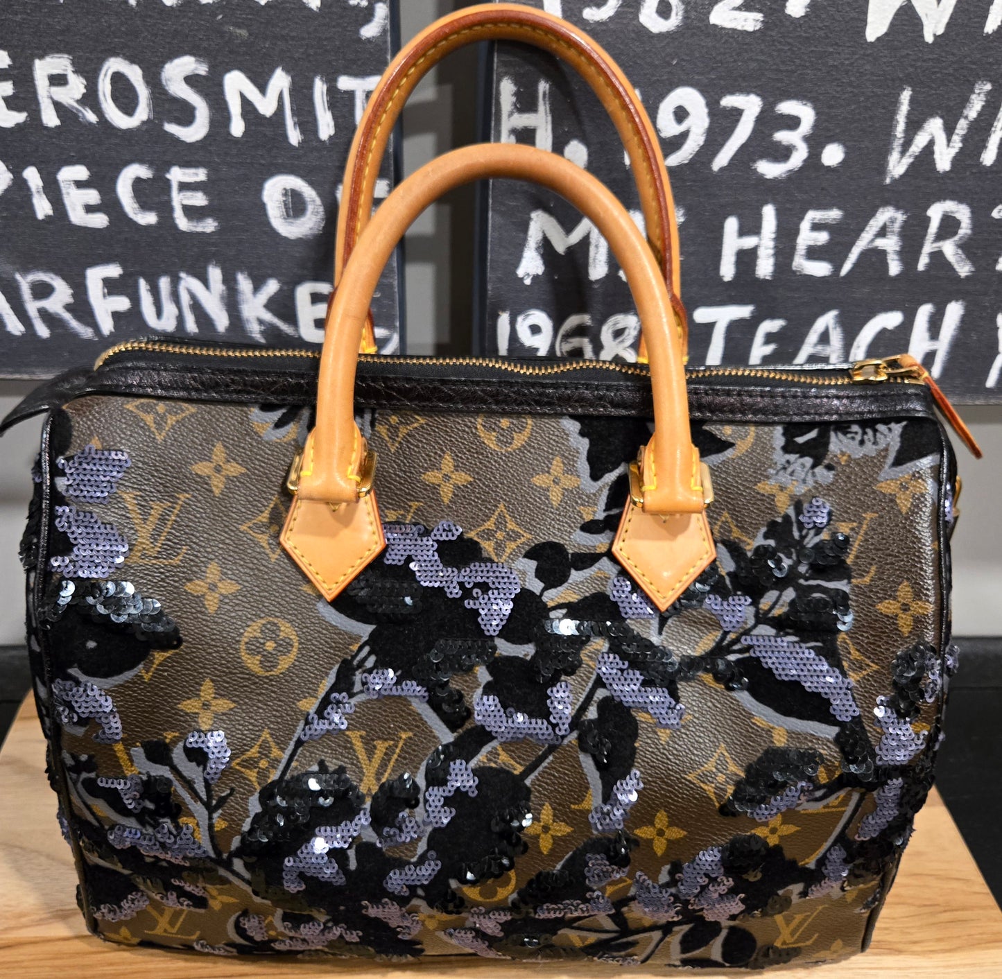 Louis Vuitton Speedy 30 Monogram FLEUR DE JAIS Sequins, COA Included