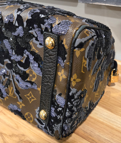 Louis Vuitton Speedy 30 Monogram FLEUR DE JAIS Sequins, COA Included