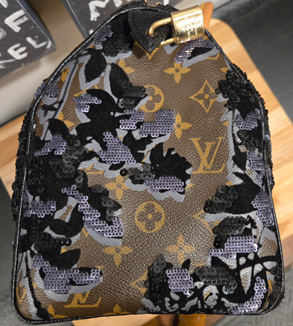 Louis Vuitton Speedy 30 Monogram FLEUR DE JAIS Sequins, COA Included