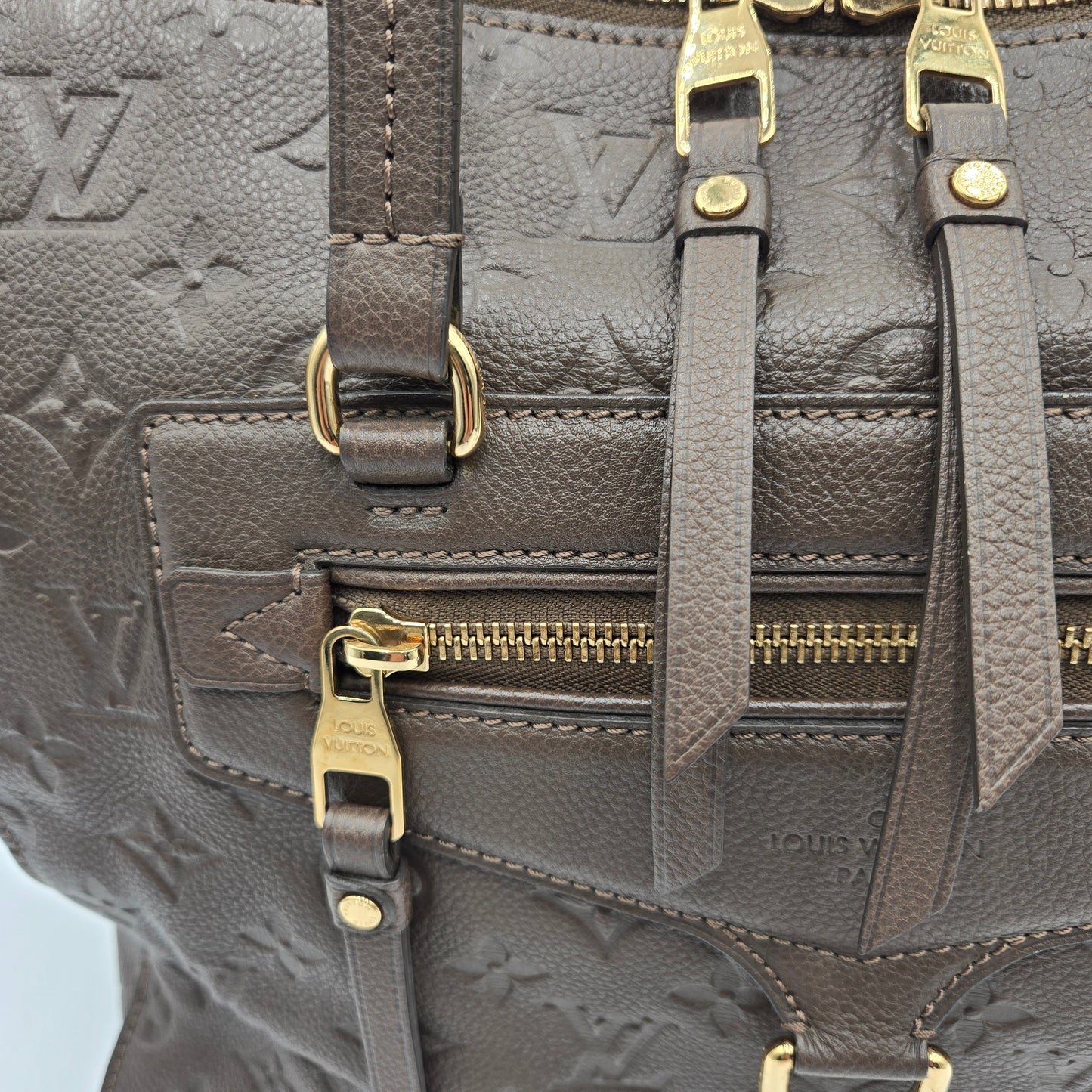 Louis Vuitton Dark Brown Bastille MM Monogram Empreinte 2-way Bag