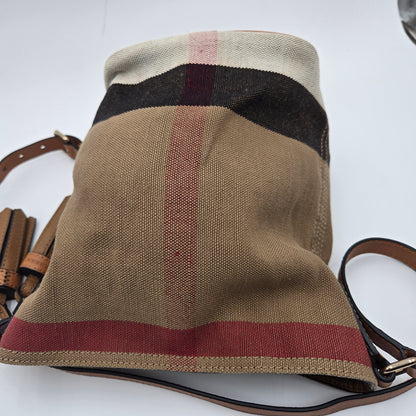 Burberry Canvas Mega Check Mini Ashby Hobo Crossbody