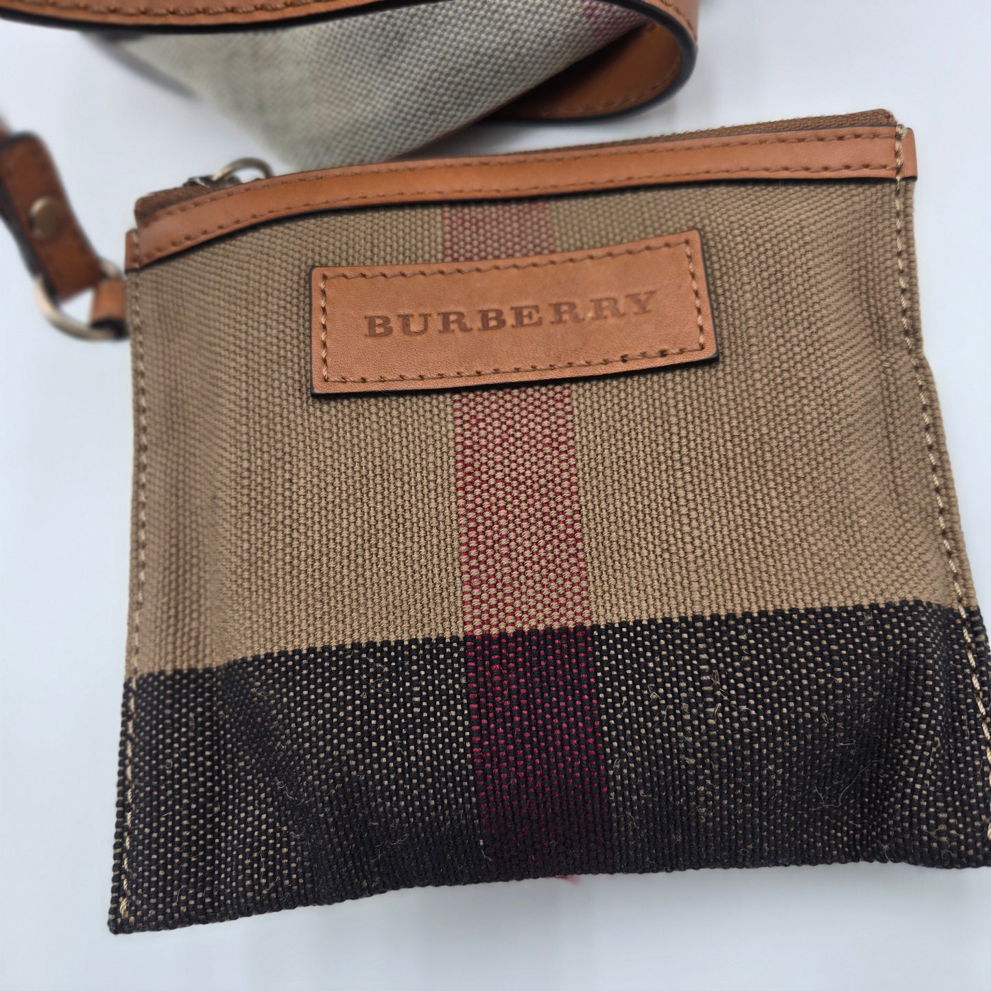 Burberry Canvas Mega Check Mini Ashby Hobo Crossbody