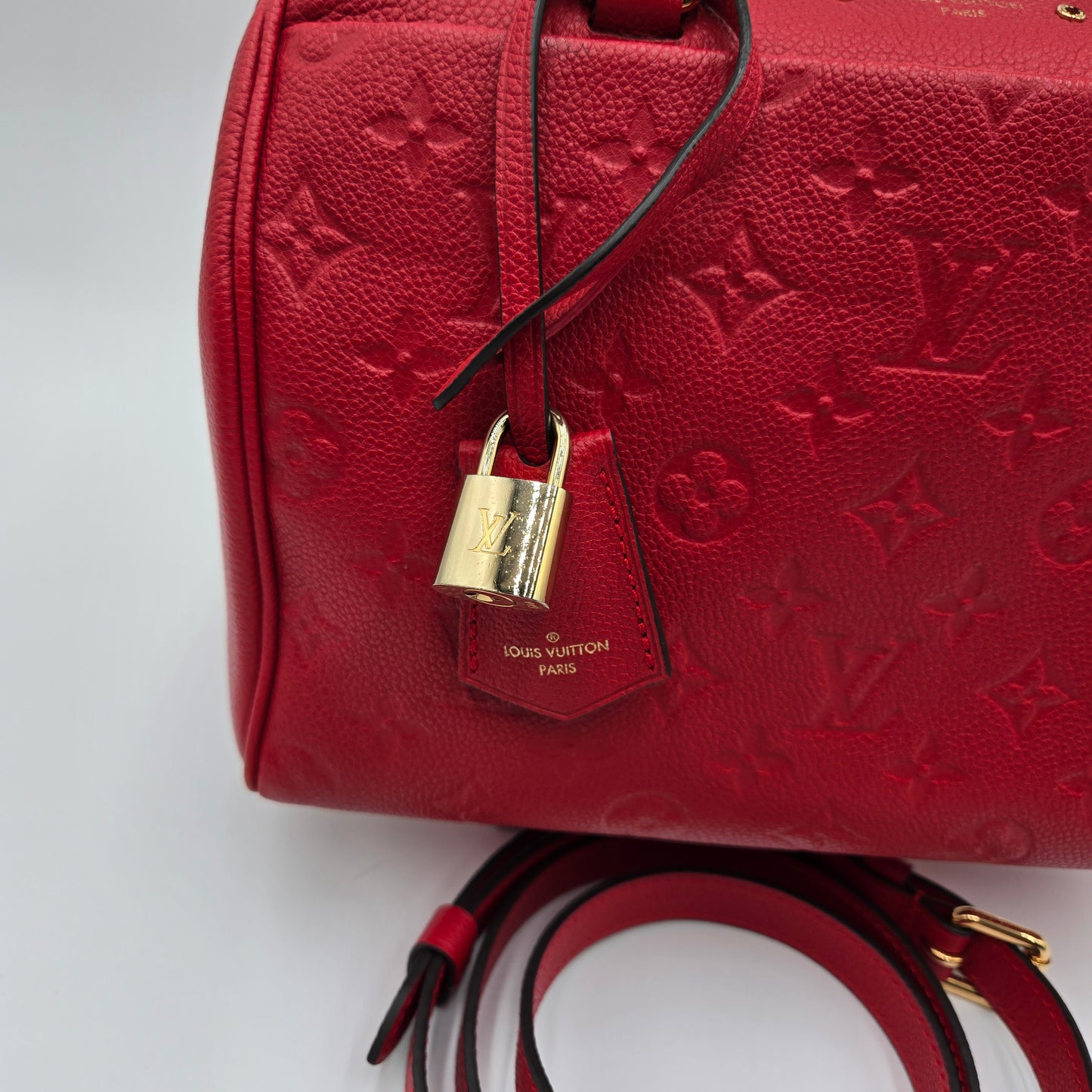 Louis Vuitton Speedy Bandouliere 25 Boston Bag Monogram Empreinte Scarlet (Red)