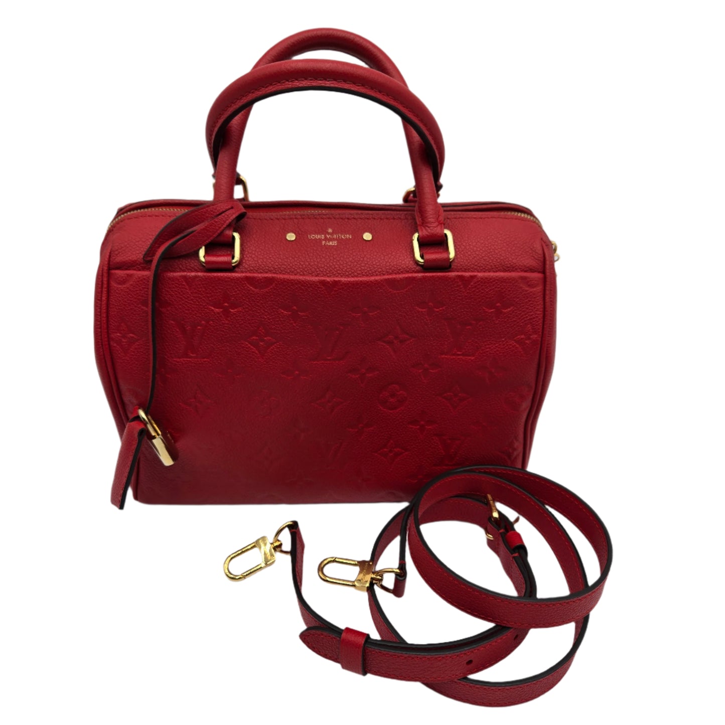 Louis Vuitton Speedy Bandouliere 25 Boston Bag Monogram Empreinte Scarlet (Red)