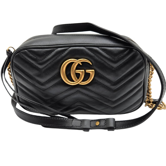 Gucci Shoulder Bag / Crossbody GG Marmont 447632 Leather Black - LIKE NEW