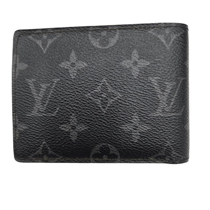 Louis Vuitton Monogram Eclipse Portefeuille Multiple Bi-fold Wallet Black PVC Men's
