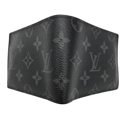 Louis Vuitton Monogram Eclipse Portefeuille Multiple Bi-fold Wallet Black PVC Men's
