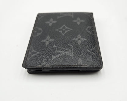 Louis Vuitton Monogram Eclipse Portefeuille Multiple Bi-fold Wallet Black PVC Men's