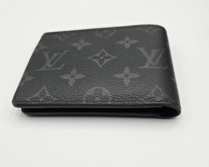 Louis Vuitton Monogram Eclipse Portefeuille Multiple Bi-fold Wallet Black PVC Men's