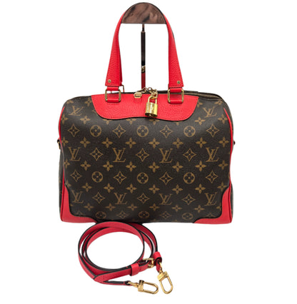 Louis Vuitton Retiro PM Bag/Shoulder Handbag Monogram Canvas Coquelicot Brown/Red