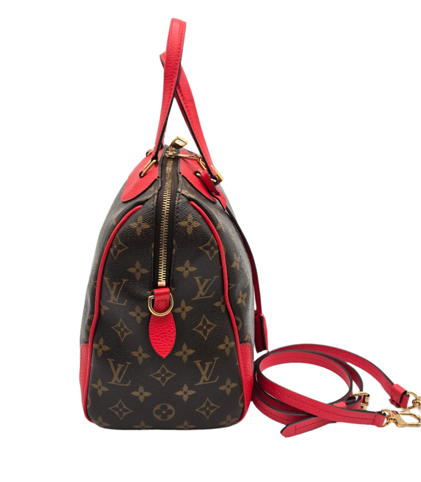 Louis Vuitton Retiro PM Bag/Shoulder Handbag Monogram Canvas Coquelicot Brown/Red