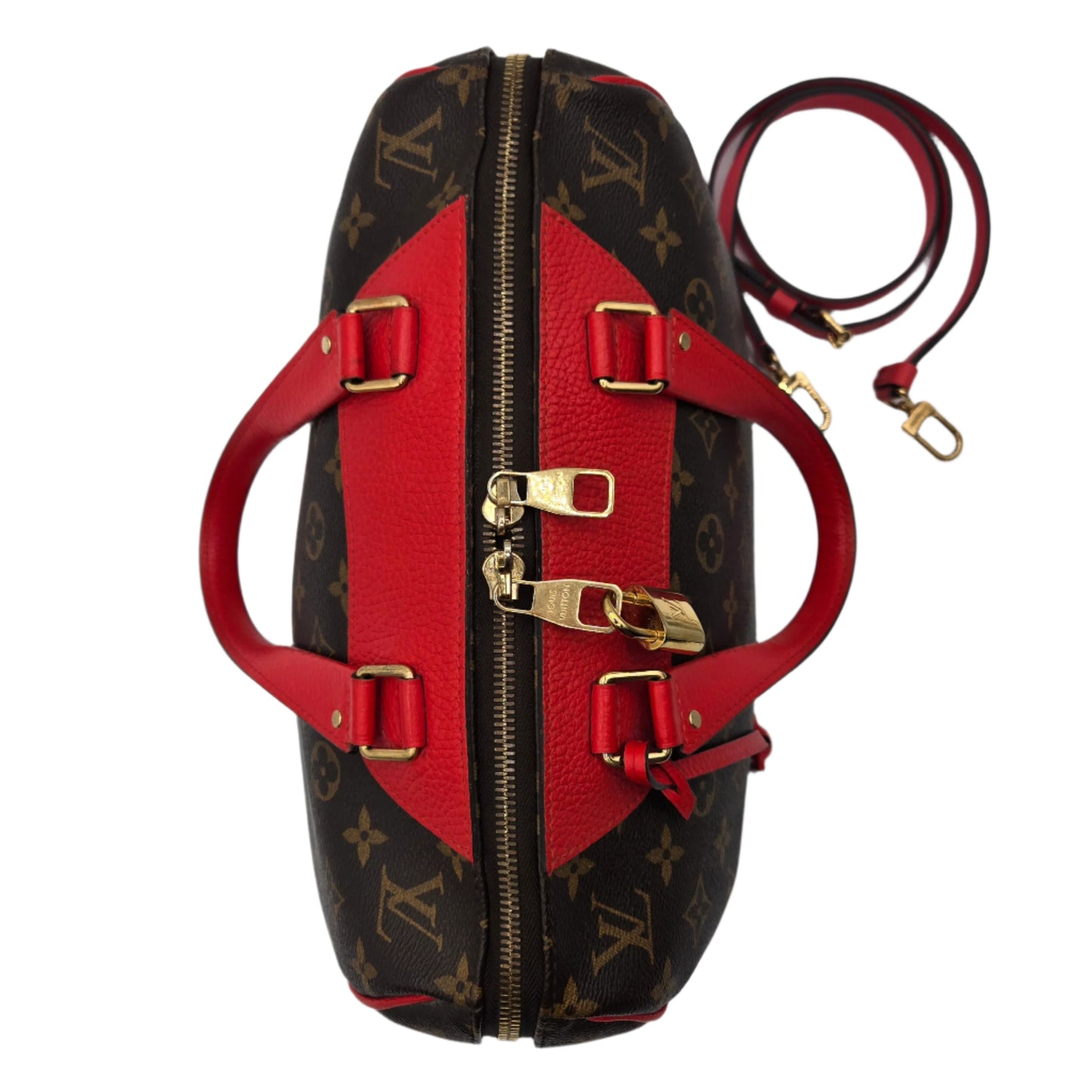 Louis Vuitton Retiro PM Bag/Shoulder Handbag Monogram Canvas Coquelicot Brown/Red