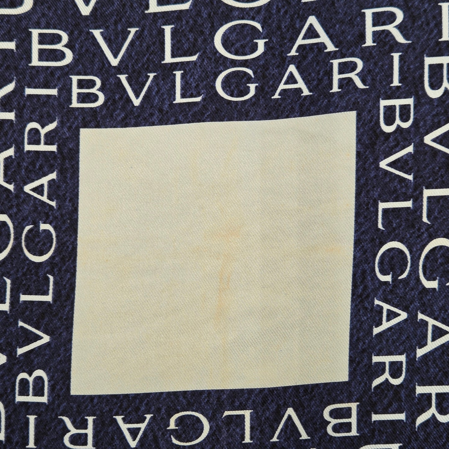 BVLGARI Silk Scarf Blue / White