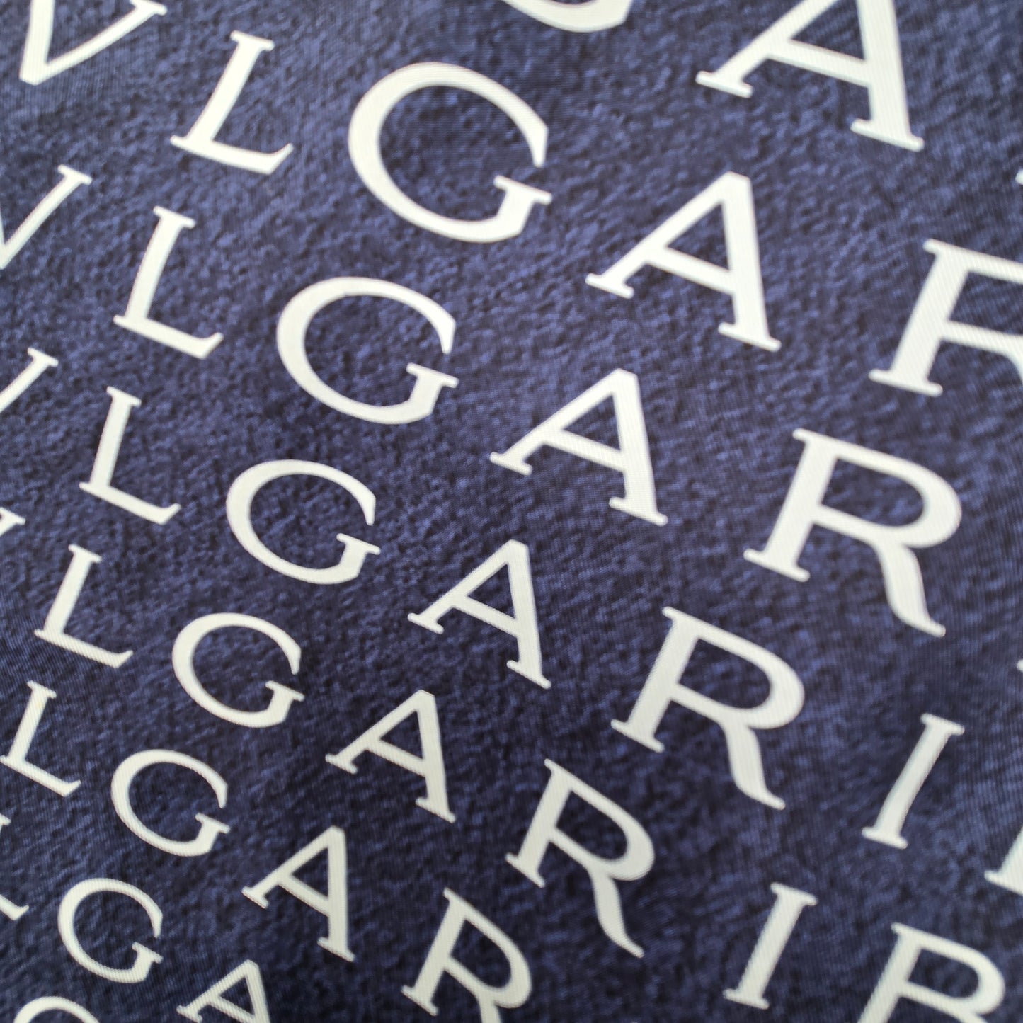 BVLGARI Silk Scarf Blue / White