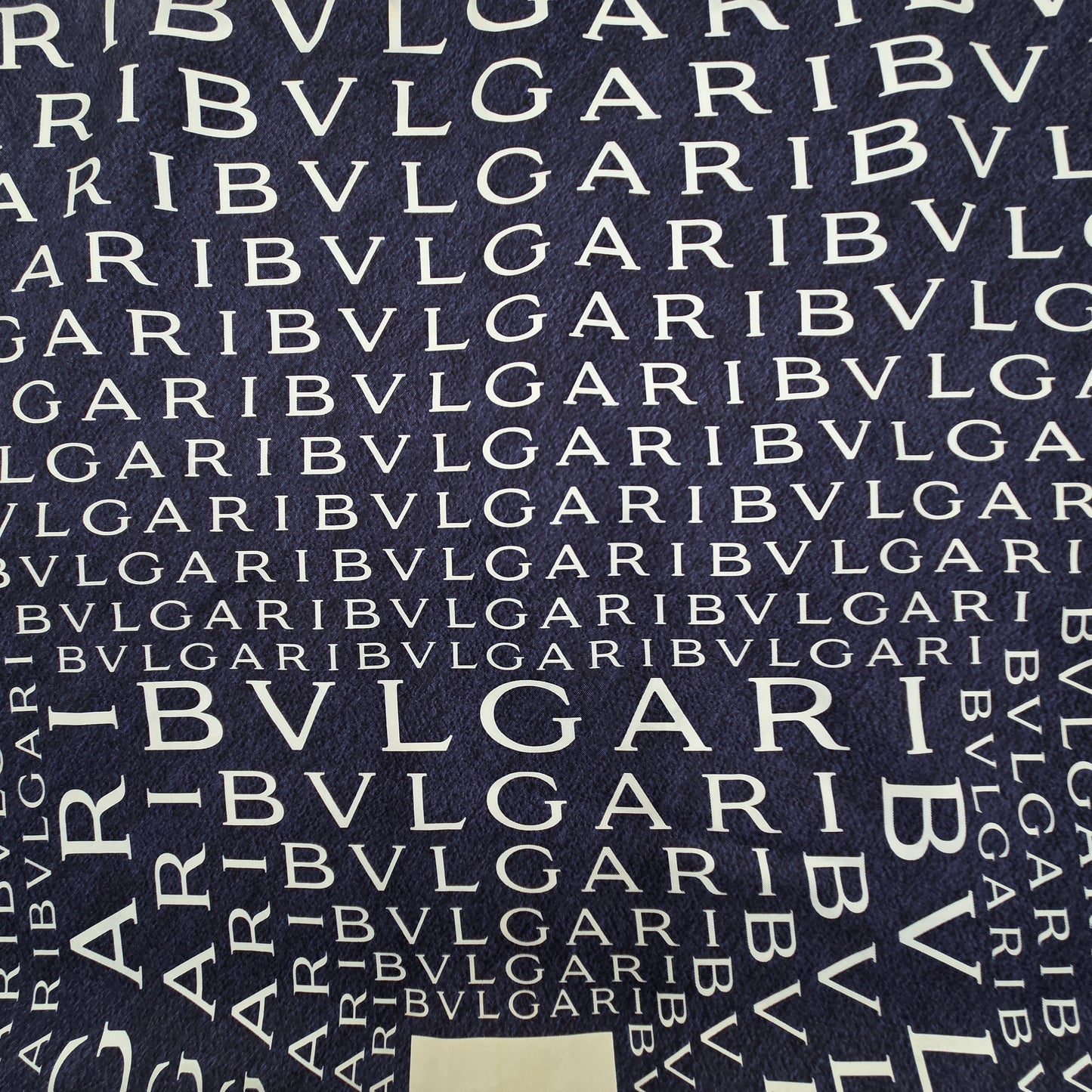 BVLGARI Silk Scarf Blue / White