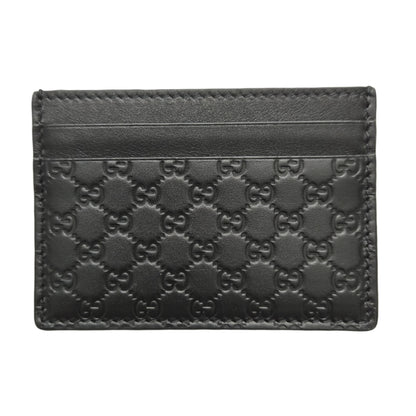 GUCCI Black Leather Guccissimo Card Holder