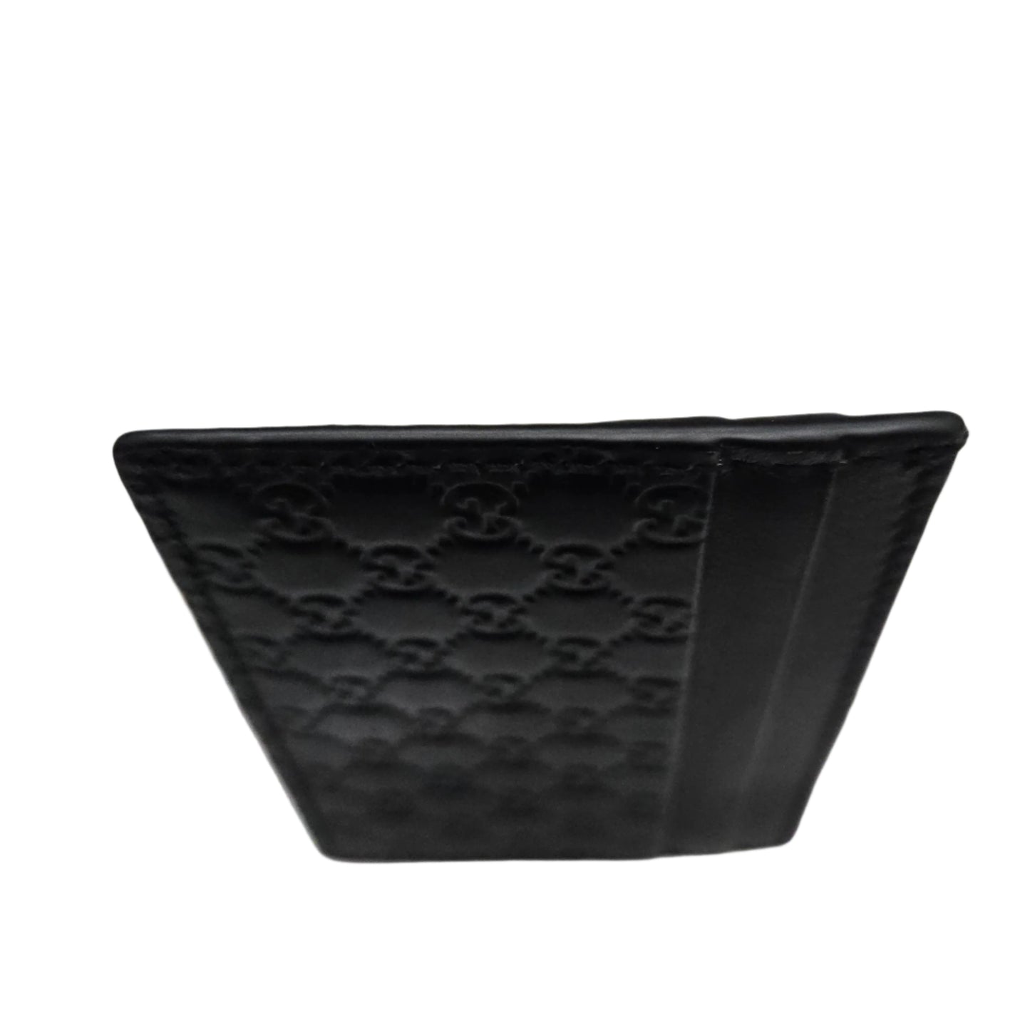 GUCCI Black Leather Guccissimo Card Holder