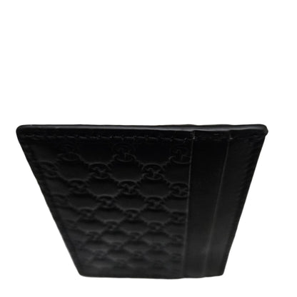 GUCCI Black Leather Guccissimo Card Holder