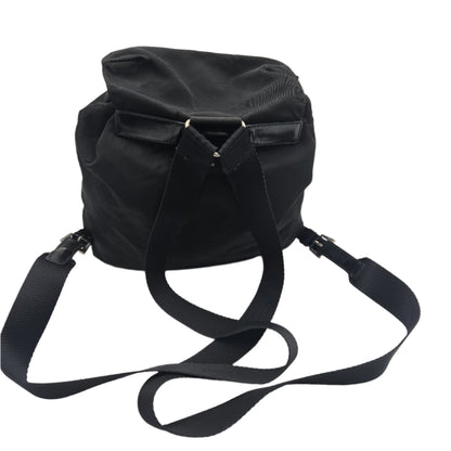 Prada Black Tessuto Nylon/Leather Triangle  Backpack