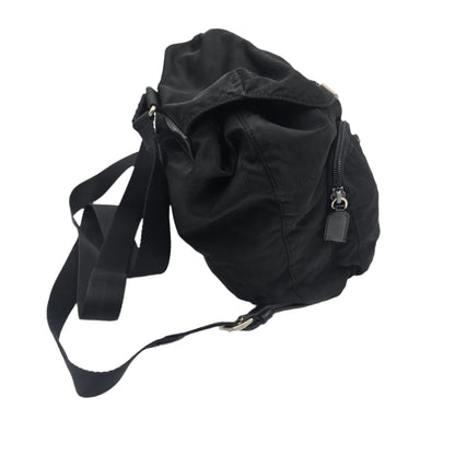 Prada Black Tessuto Nylon/Leather Triangle  Backpack