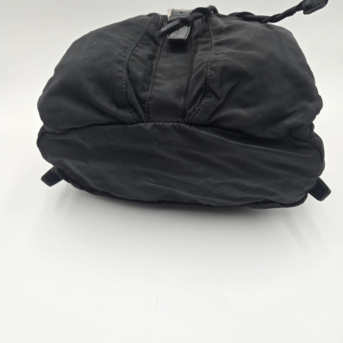 Prada Black Tessuto Nylon/Leather Triangle  Backpack