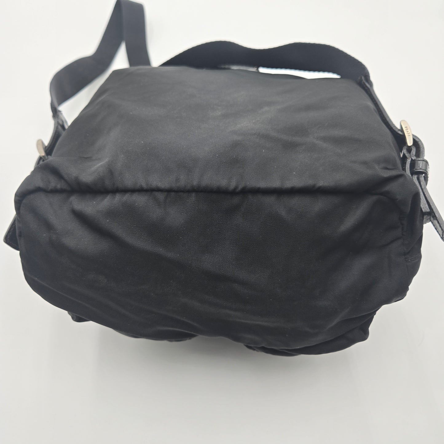 Prada Black Tessuto Nylon/Leather Triangle  Backpack