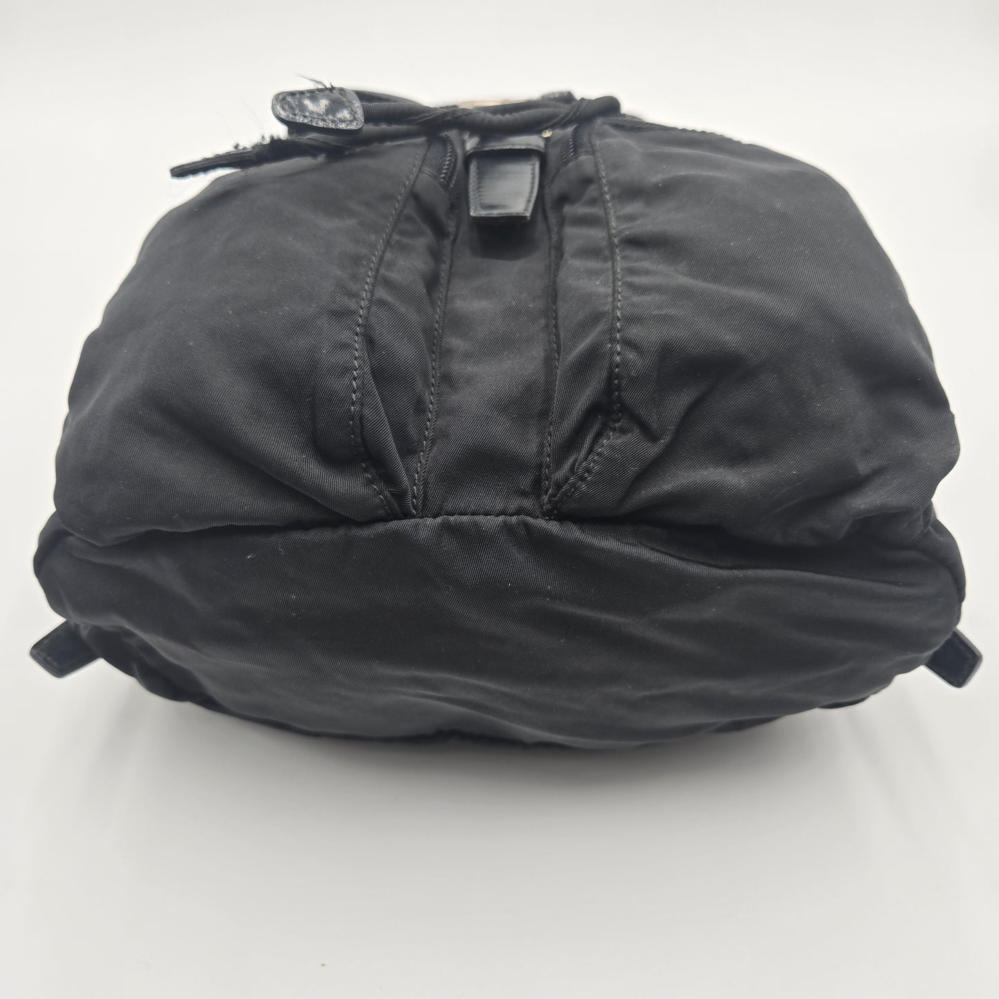 Prada Black Tessuto Nylon/Leather Triangle  Backpack