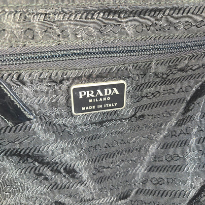 Prada Black Tessuto Nylon/Leather Triangle  Backpack