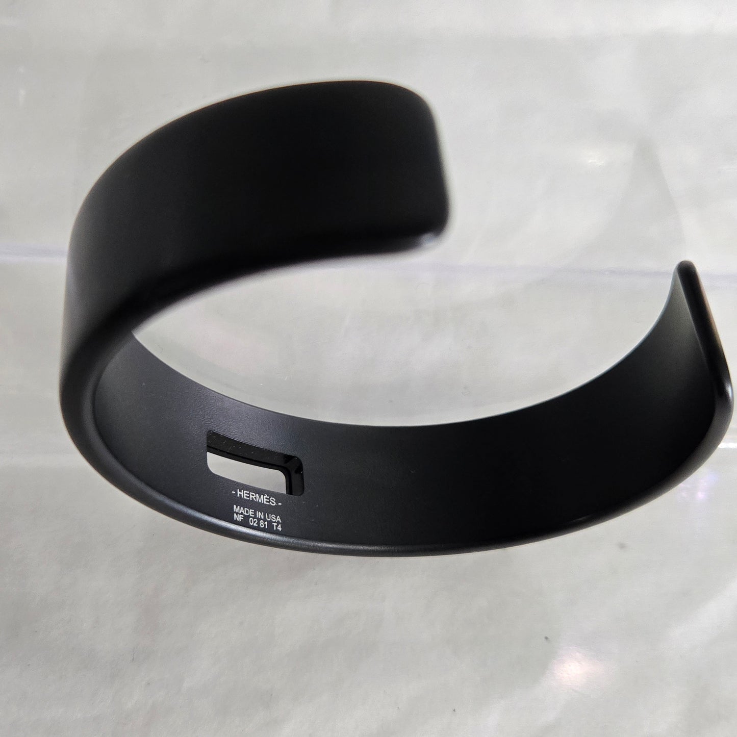 Hermes Kelly Aluminum Bangle Cuff Bracelet Black