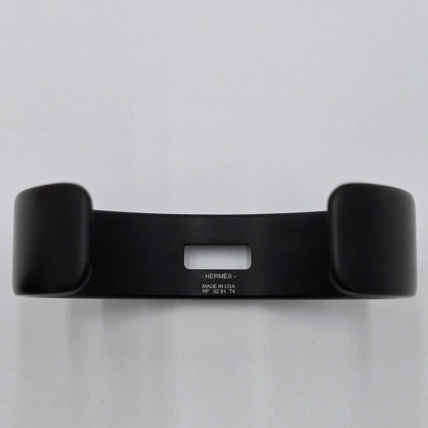 Hermes Kelly Aluminum Bangle Cuff Bracelet Black