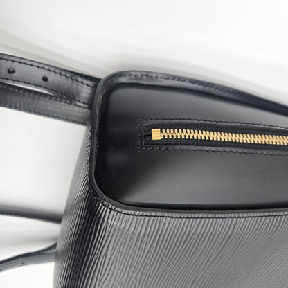 LOUIS VUITTON Mini Pochette Epi Leather Backpack Black