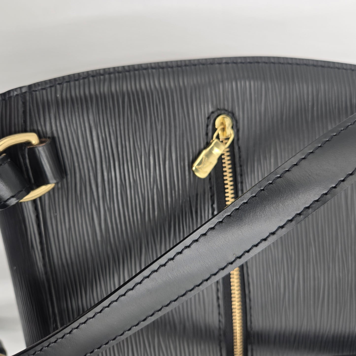 LOUIS VUITTON Mini Pochette Epi Leather Backpack Black