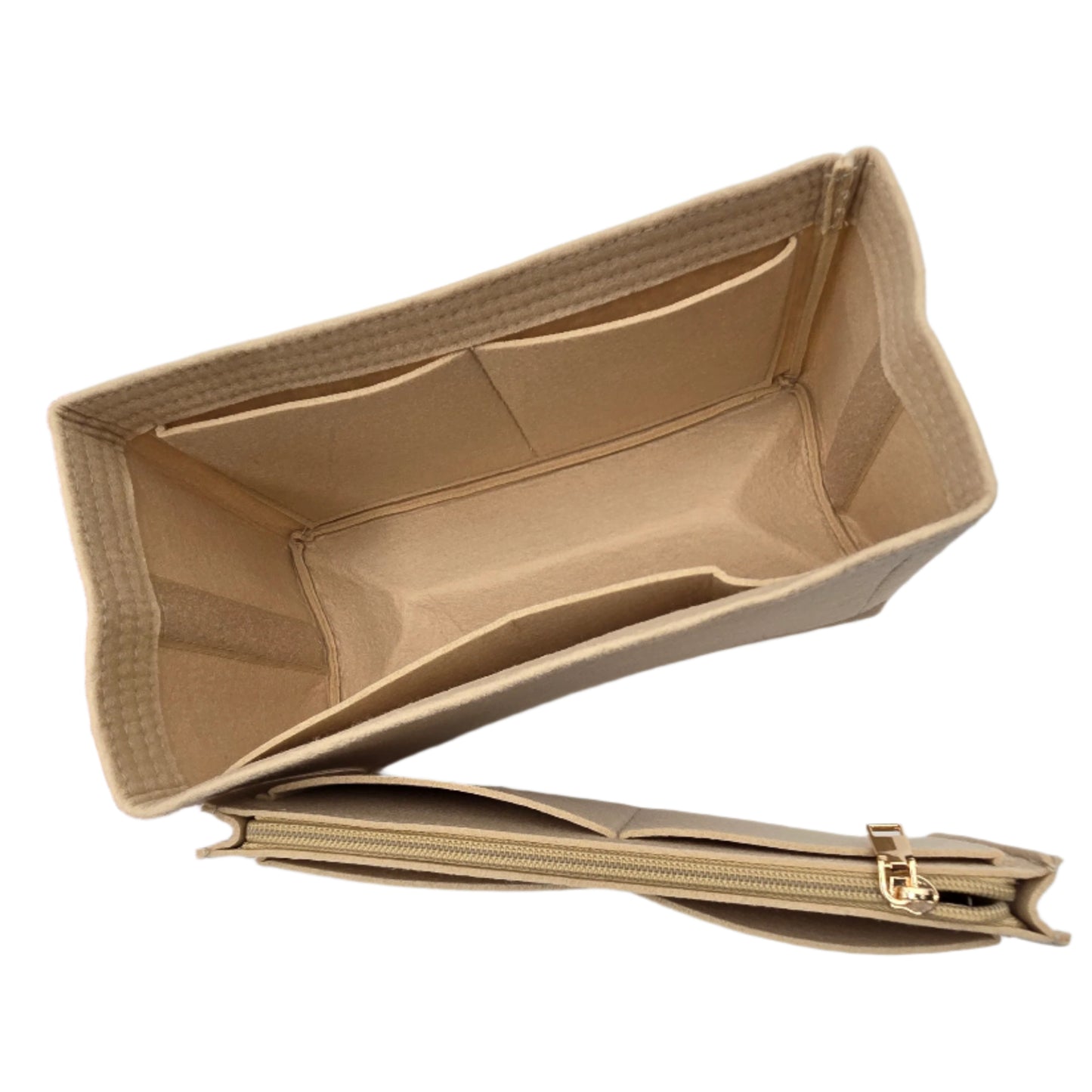 SMALL INNER PURSE LINER - Multi Pockets Cosmetic Bag (H4.1" x W8.6" x L4.3")